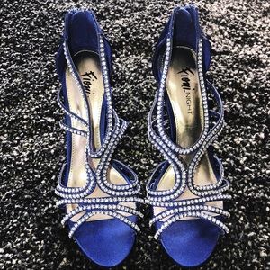 Blue Rhinestone Heels